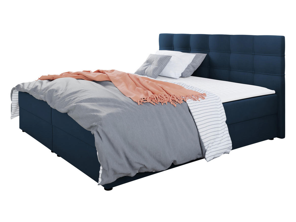 BOXBETT Fado II - Blau/Schwarz, Holz/Kunststoff (180/200cm) - MIRJAN24