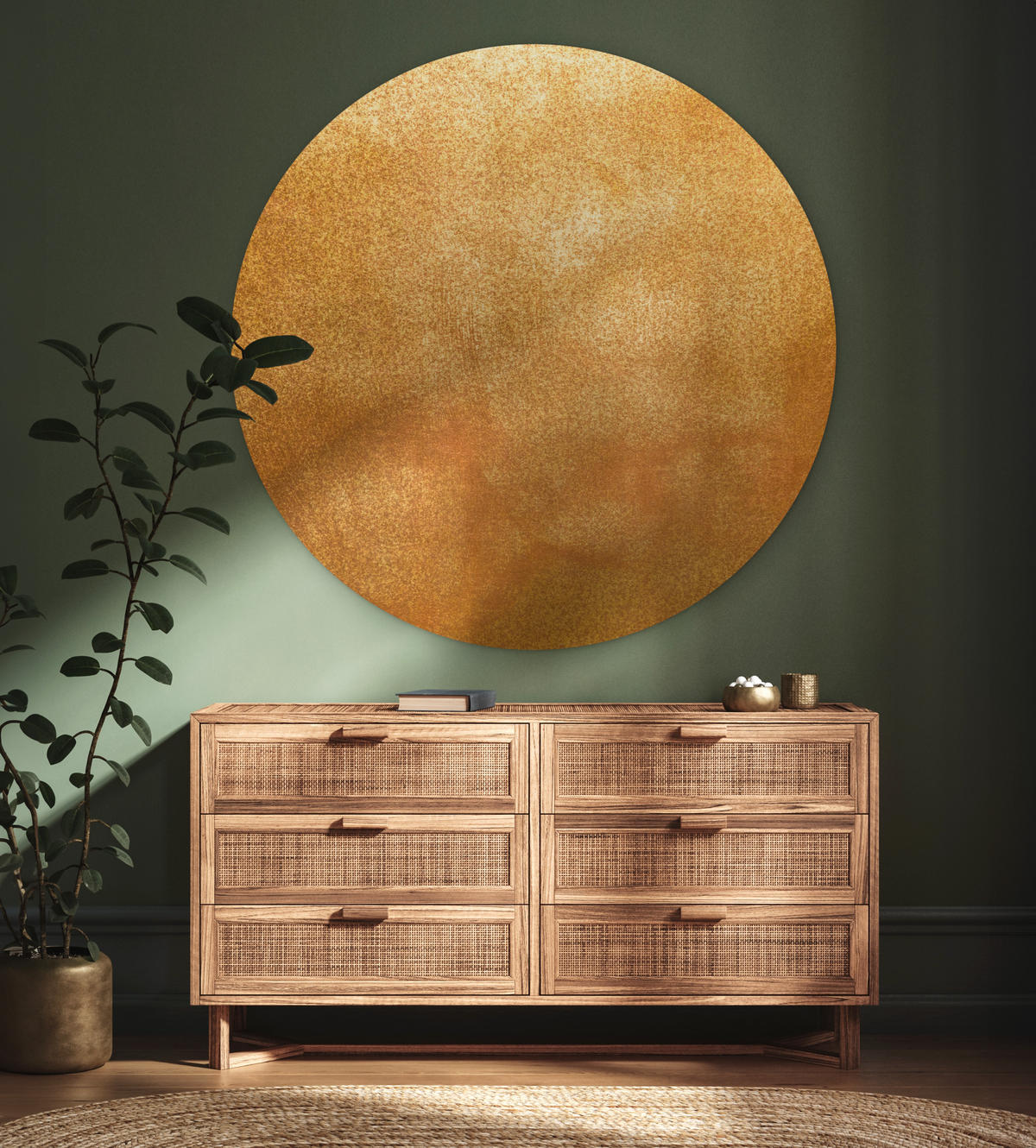 WANDBILD Eisen - Rost - Gold - Metall - Luxus 120x120 cm - Goldfarben, Kunststoff (120/120cm) - MuchoWow