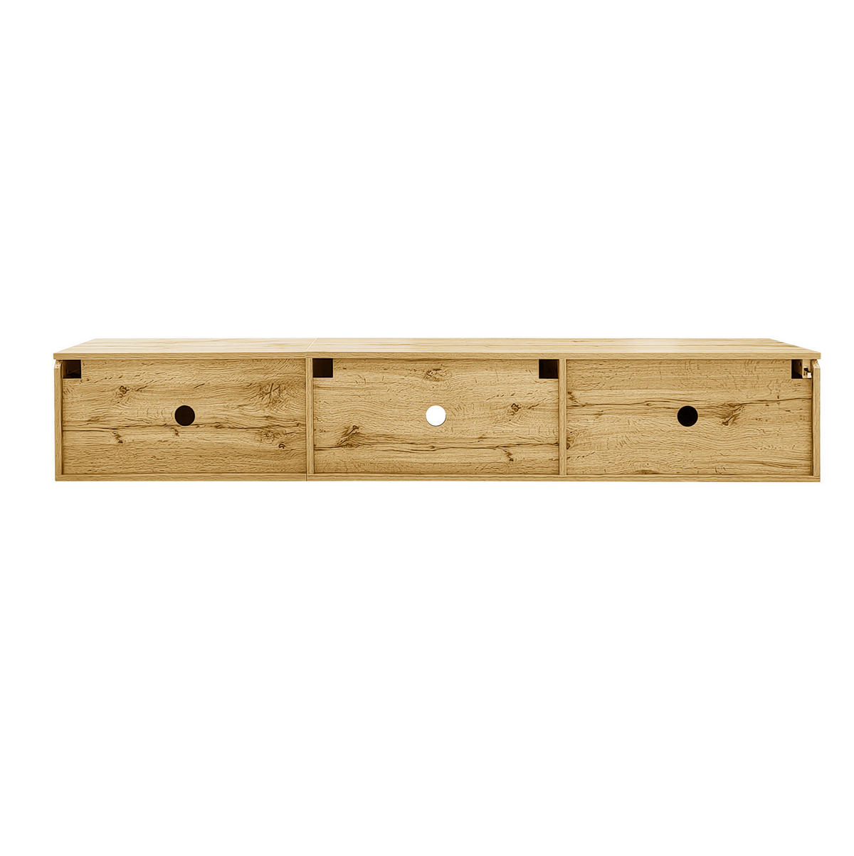 TV-LOWBOARD aus MDF und Spanplatte 180x35x30 cm Schwarz in Holzoptik mit LED-Beleuchtung - Schwarz, Holzwerkstoff (180/30/35cm) - IVMEU