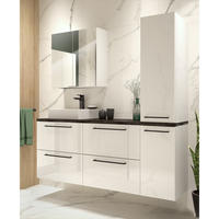 BADMÖBEL-SET 4-TLG. Messina-107 - Weiß, Holzwerkstoff (150/170/46cm) - Lomado