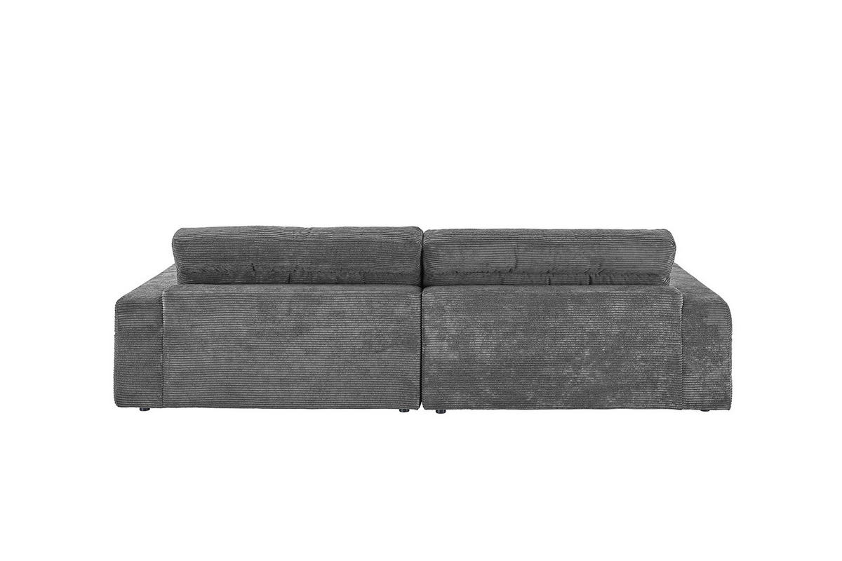 ECKSOFA LANA SOFA Grau Cord - Schwarz/Grau, Textil (296/205cm) - KAWOLA