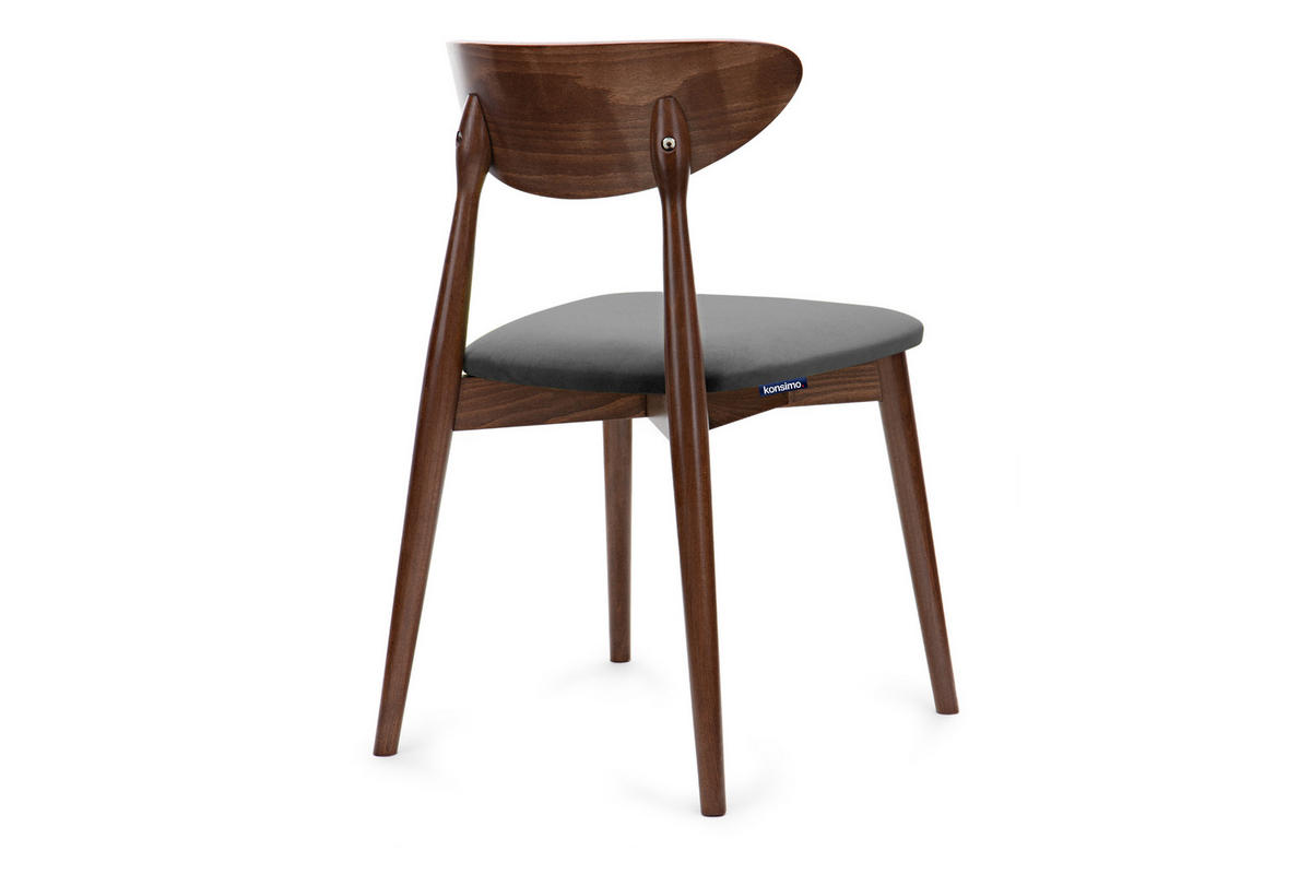 ESSZIMMERSTÜHLE RABI (2er-Set), grau / Nussbaum mittel - Haselnussfarben/Grau, Holz/Buchenholz (47/79/45cm) - KONSIMO®