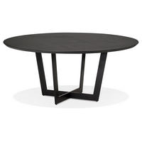 ESSTISCH Rund Holz Metallgestell Modern ZERANI, Schwarz 120x120x75 cm - Schwarz, Holz/Metall (120/120/75cm) - KADIMA DESIGN