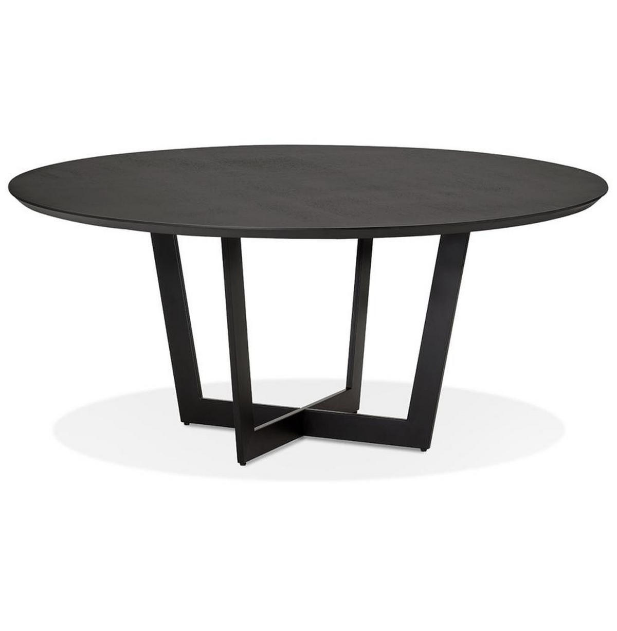 ESSTISCH Rund Holz Metallgestell Modern ZERANI, Schwarz 120x120x75 cm - Schwarz, Holz/Metall (120/120/75cm) - KADIMA DESIGN