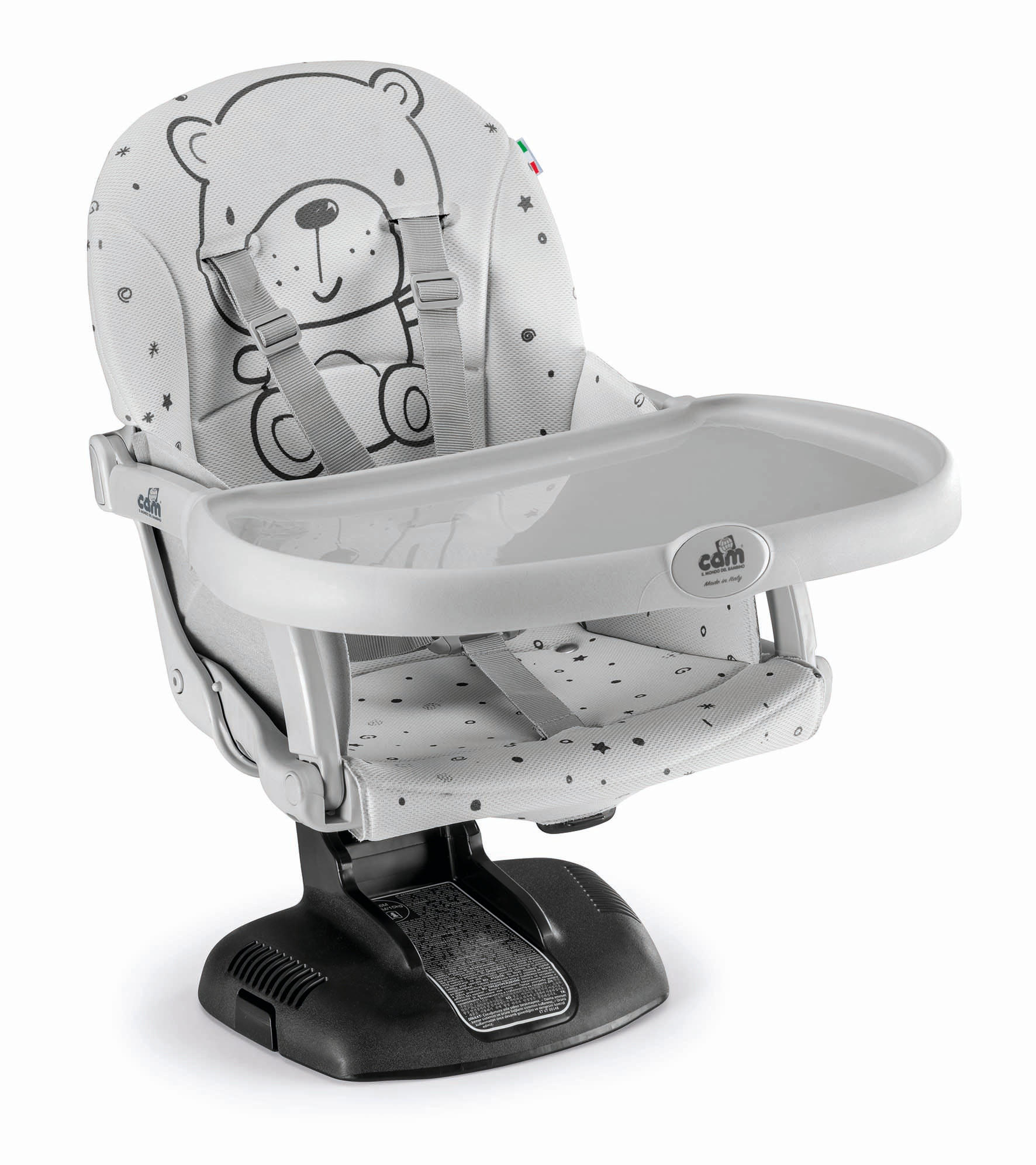 SITZERHÖHUNG für Kinder Idea | für 0-36 Monate | 7-fach höhenverstellbar | Grau | - Grau, Textil (36/20/110cm) - Cam il Mondo del Bambino S.p.A.