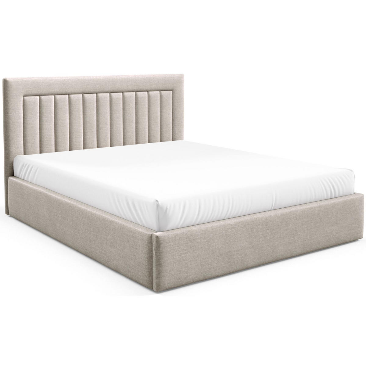 POLSTERBETT AVERIN Beige Samtbezug 140x200 - Beige, Textil (140/200cm) - Selsey