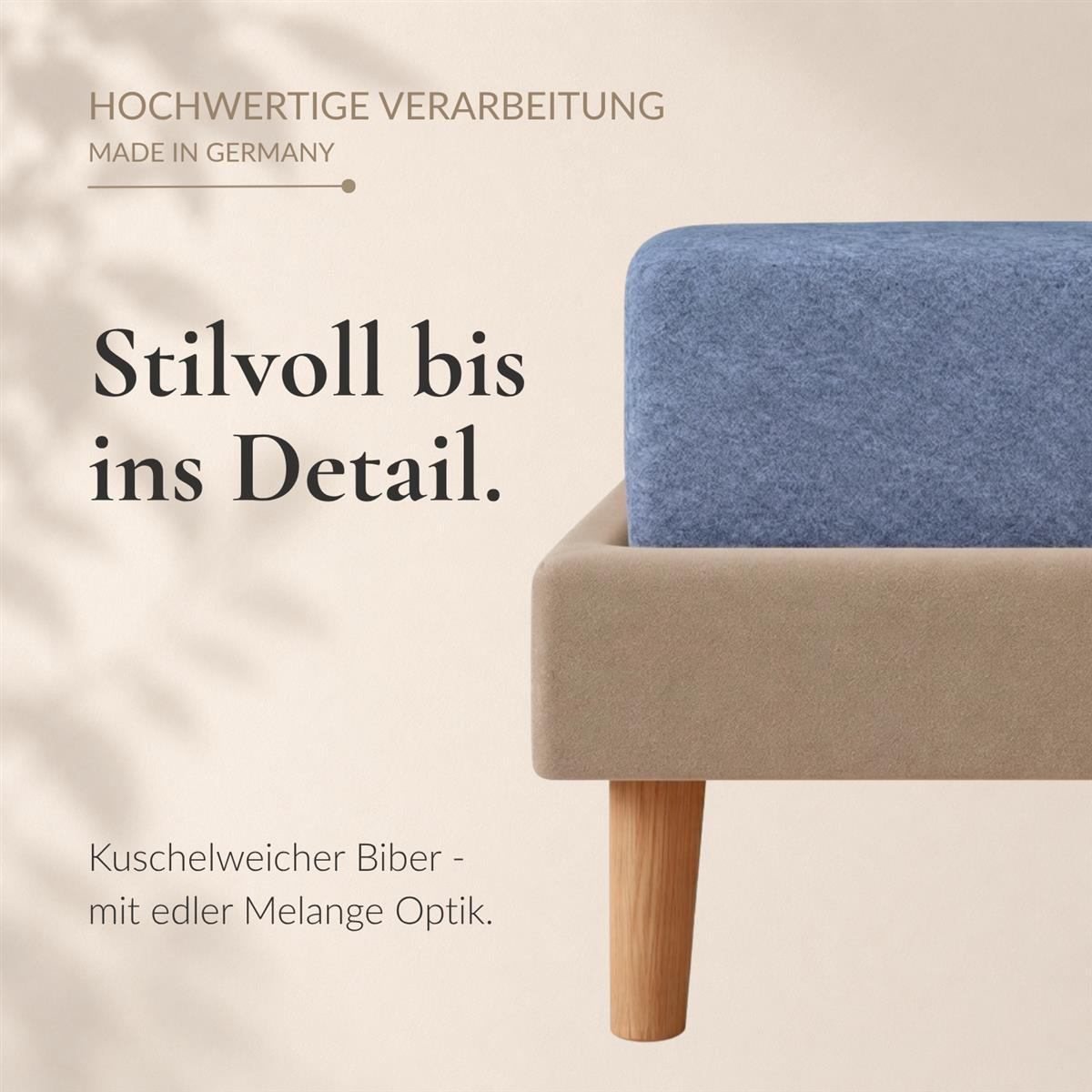 BIBER-SPANNBETTLAKEN 180x200 - 200x200 cm Made in Germany! Warme Winter Flanell Bettlaken aus 100% Baumwolle, Spannbetttuch Blau - Blau, Textil (180/200cm) - Carpe Sonno