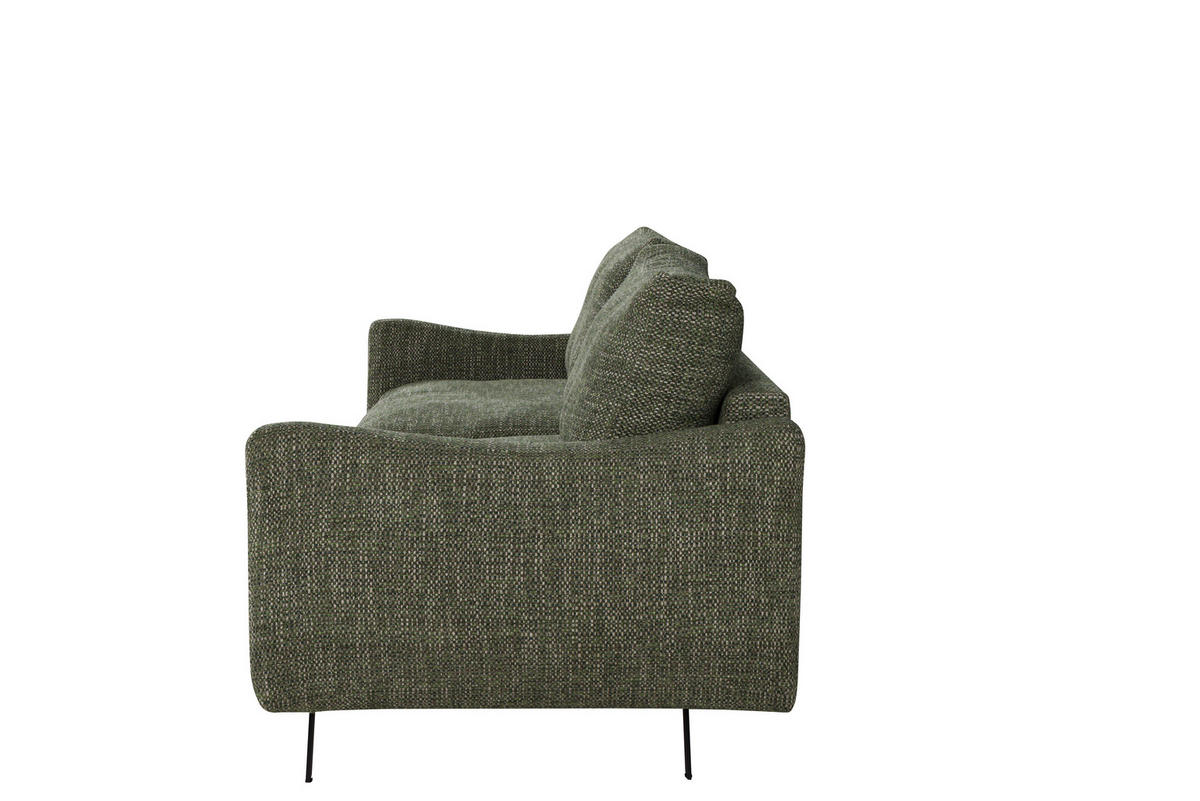 SOFA CLOUD mit schwarz Metallbeinen, Grün - Grün, Textil (235/98/107cm) - KS Home Concept