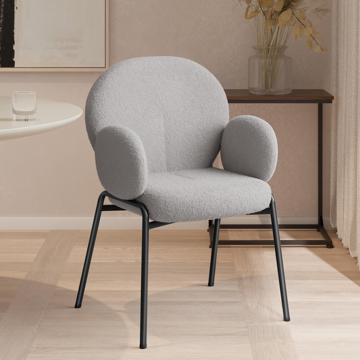 STUHL 2er Set Scandi Belastbarkeit 120 kg 61 5 x 62 x 90 - Hellgrau, Kunststoff (62/90/61.5cm) - tectake