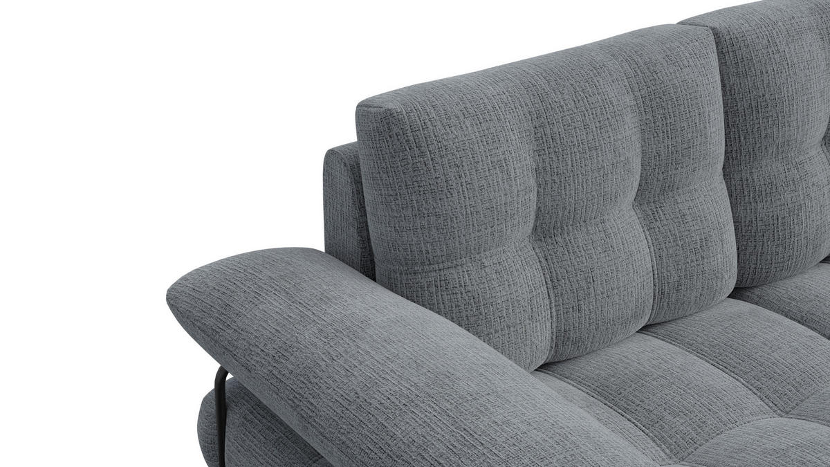 SOFA BUBBARA 2-Sitzer, dunkelgrau - Dunkelgrau/Schwarz, Holz/Textil (185/87/96cm) - Courtois Laville