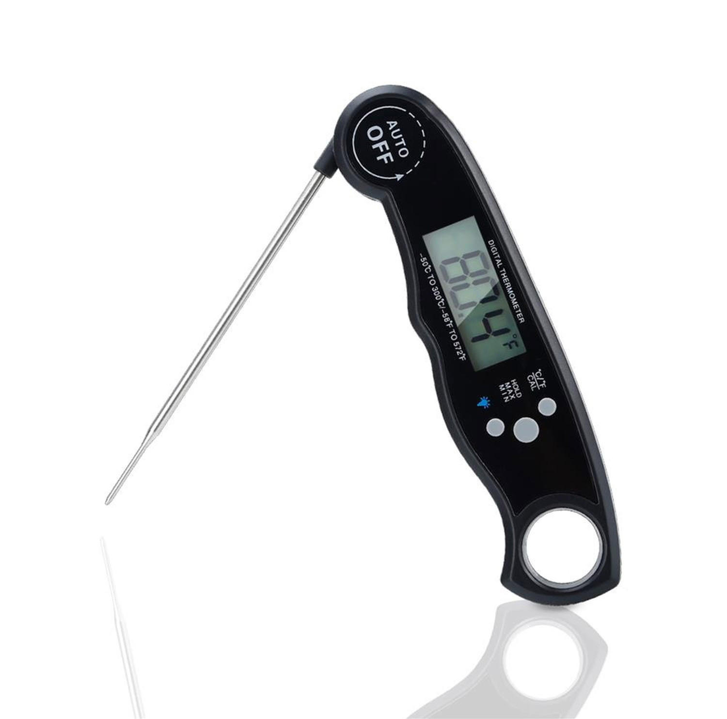 KÜCHENTHERMOMETER mit LCD-Display und Alarmfunktion - Schwarz, Kunststoff - Intirilife
