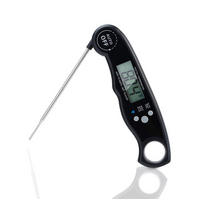 KÜCHENTHERMOMETER mit LCD-Display und Alarmfunktion - Schwarz, Kunststoff - Intirilife