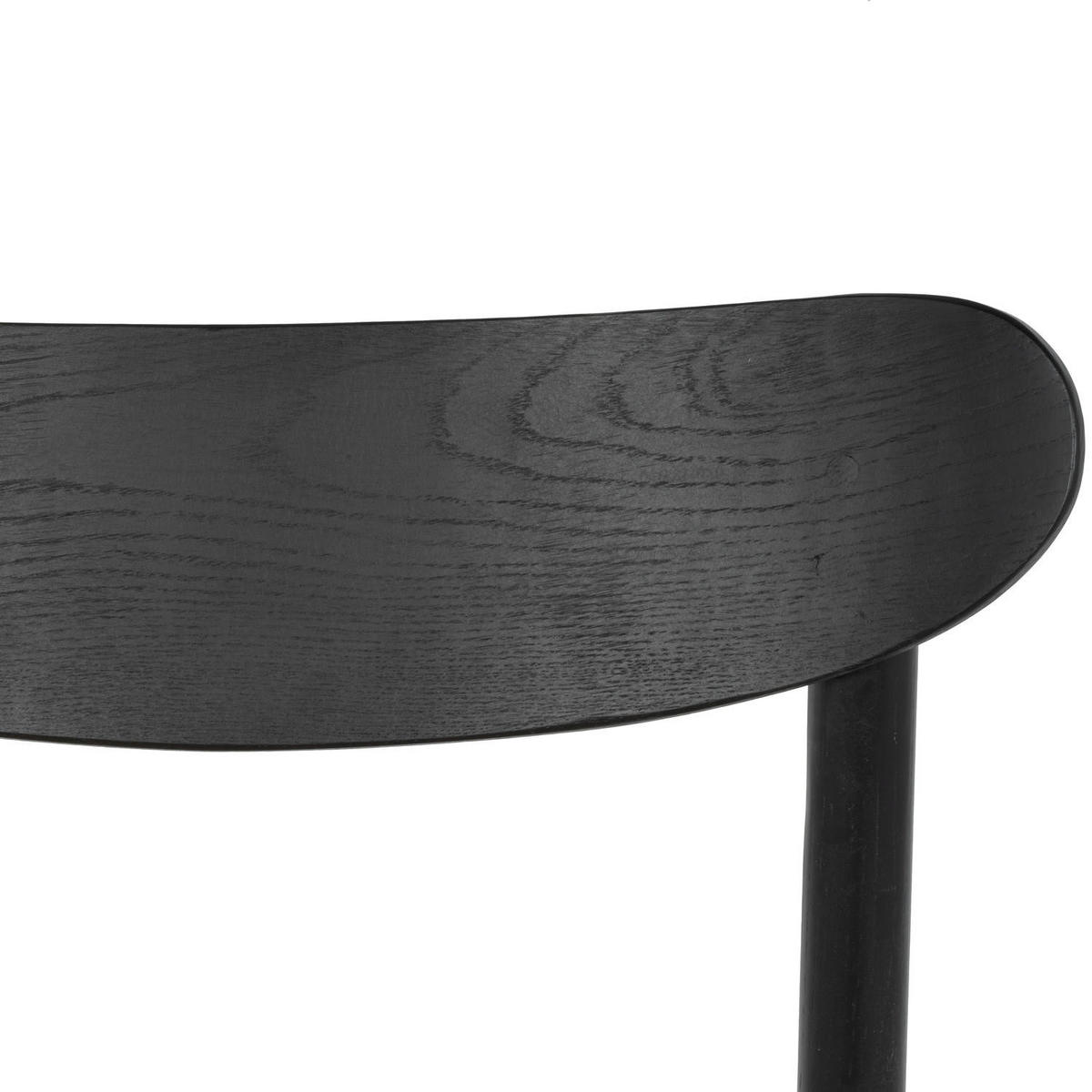 STUHL-SET 2 Stück in Rattan / Eiche Schwarz - Schwarz, Holz/Papier (51/78/41cm) - Furnhouse