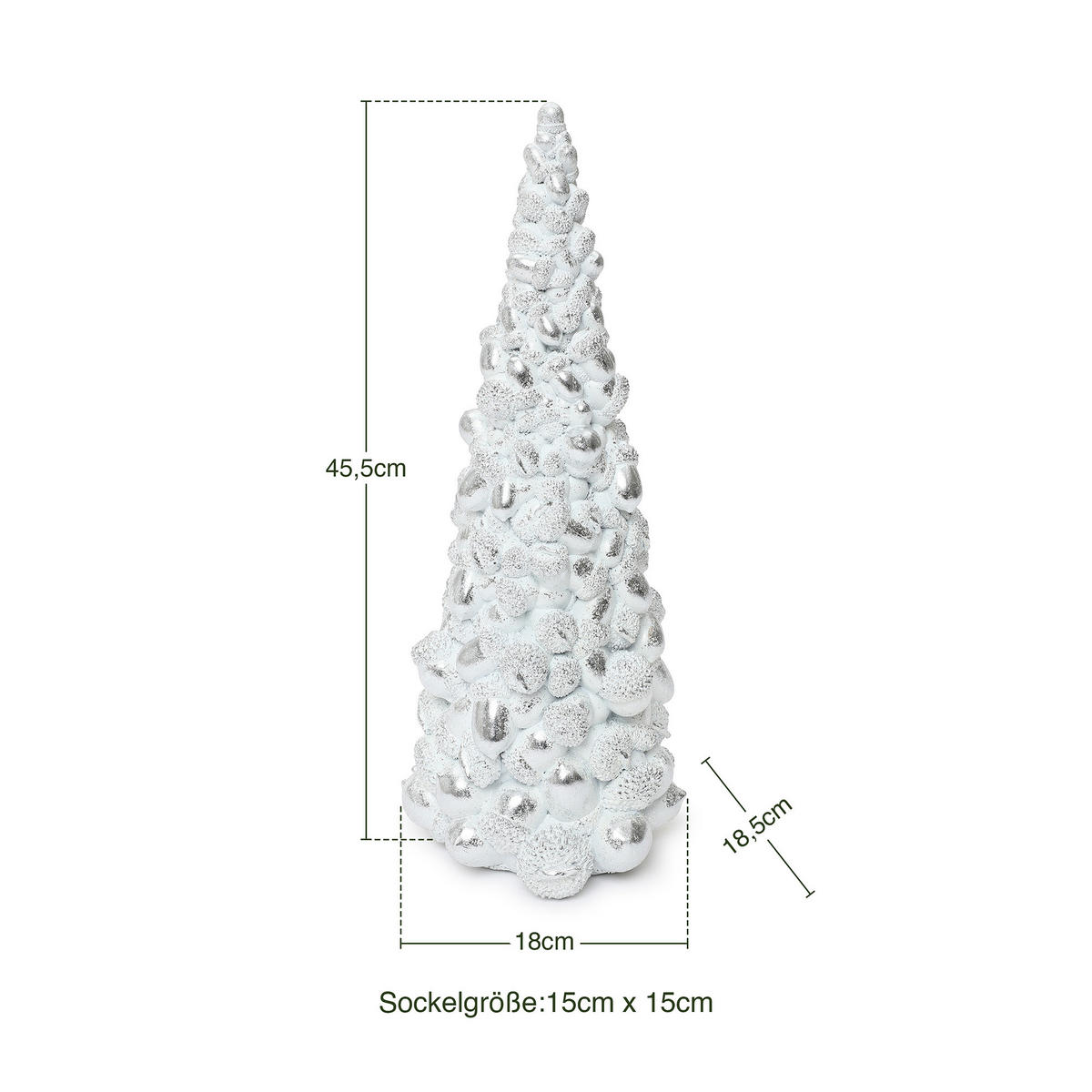 WEIHNACHTSBAUM Skulptur HTHD0184 - Silberfarben, Kunststoff (19/46/18cm) - Hometopia