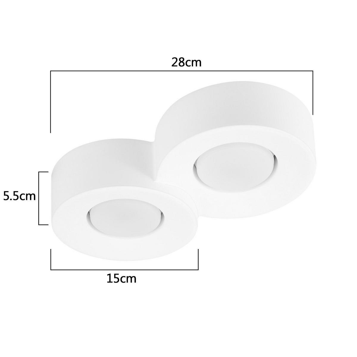 DECKENLEUCHTE Mannello 28/5.5/15 cm - Weiß, Naturmaterialien (5.5/28/15cm) - Nettlife