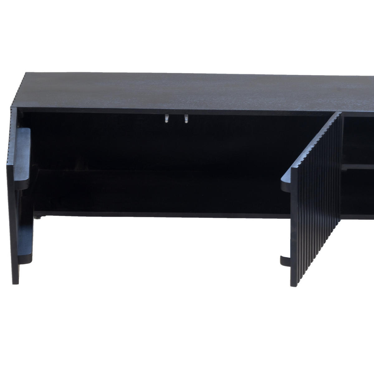 TV-MÖBEL aus Metall/Holz 200cm, schwarz - Schwarz, Holz (200/50/40cm) - Giga Meubel