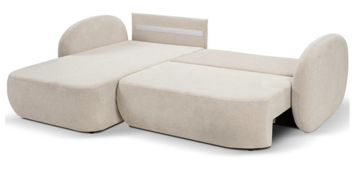 ECKSOFA Beige OLIVIO Ausziehbar Links - Beige, Naturmaterialien (248/174cm) - Sepro Meble