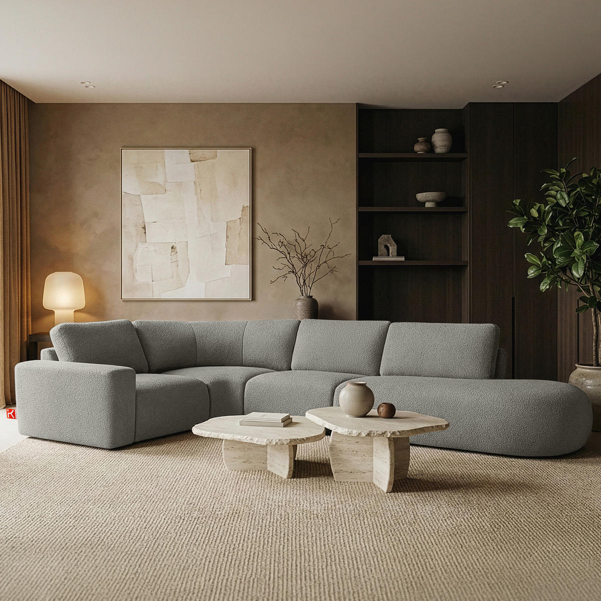 ECKSOFA RECHTS ZUCCO, Dunkelaschgrau - Dunkelgrau, Holz/Holzwerkstoff (224/373cm) - KONSIMO®