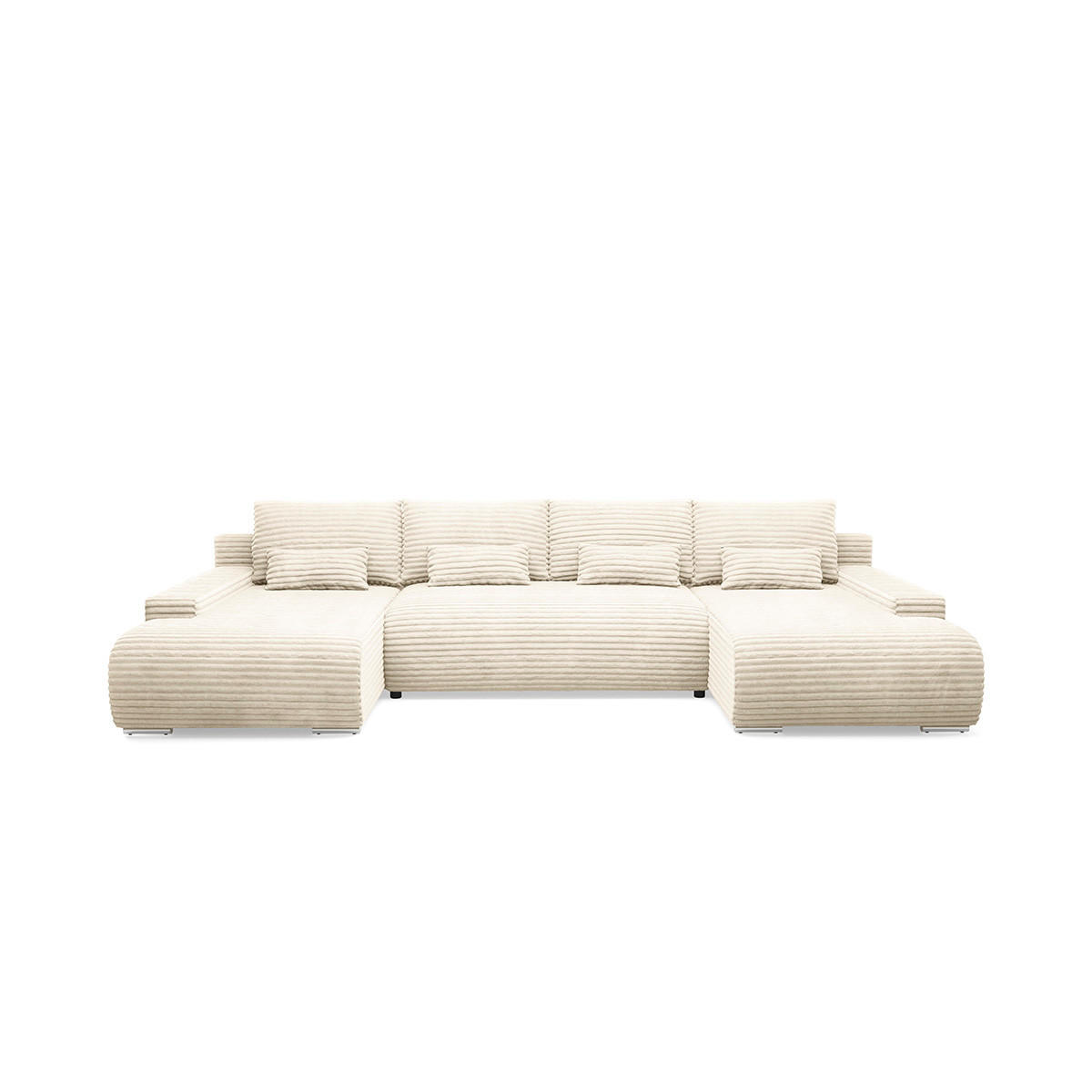 PANORAMASOFA Ivana 4 Sitzplätze Weiß - Weiß, Holz (350/85/172cm) - Petits-meubles