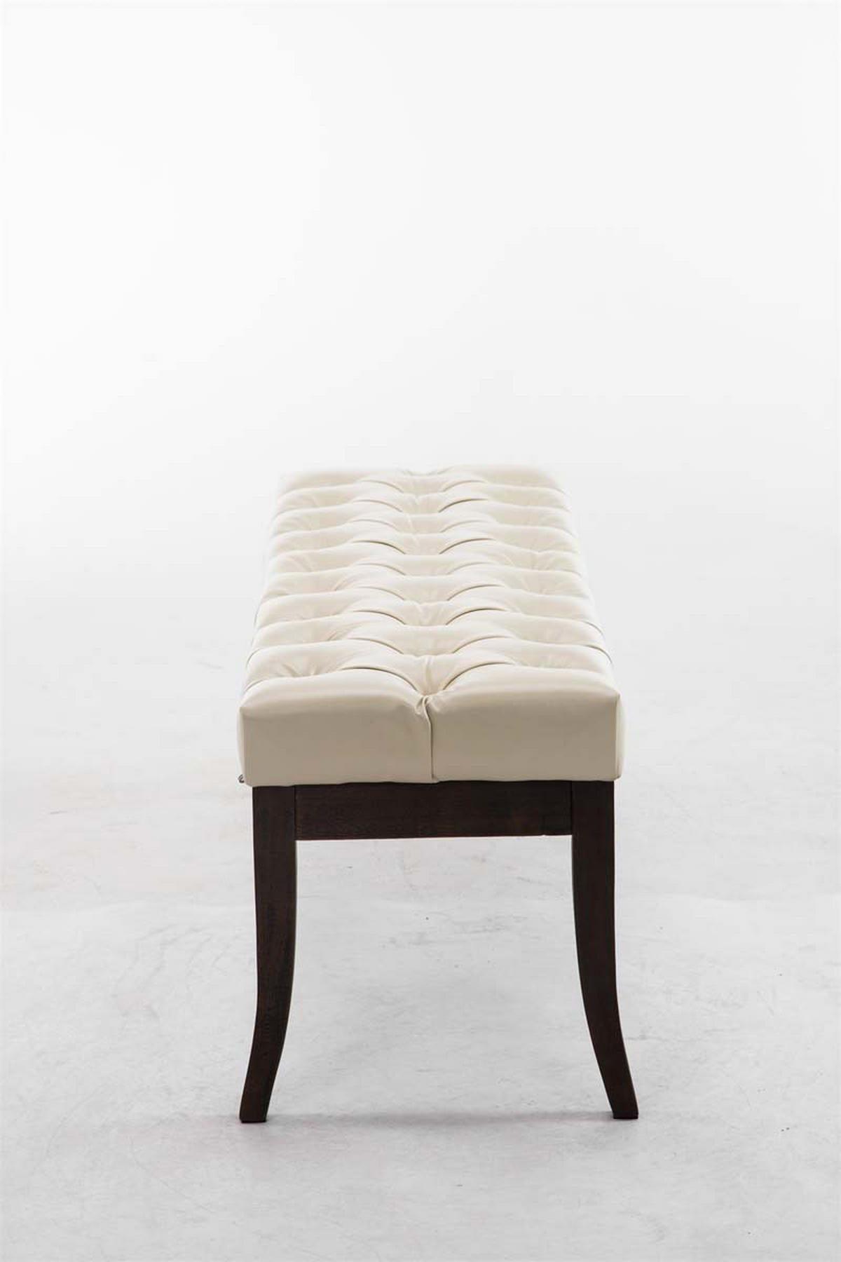 SITZBANK Cannes Kunstleder Creme Dunkelbraun - Creme, Leder (120/46/38cm) - DELUKE