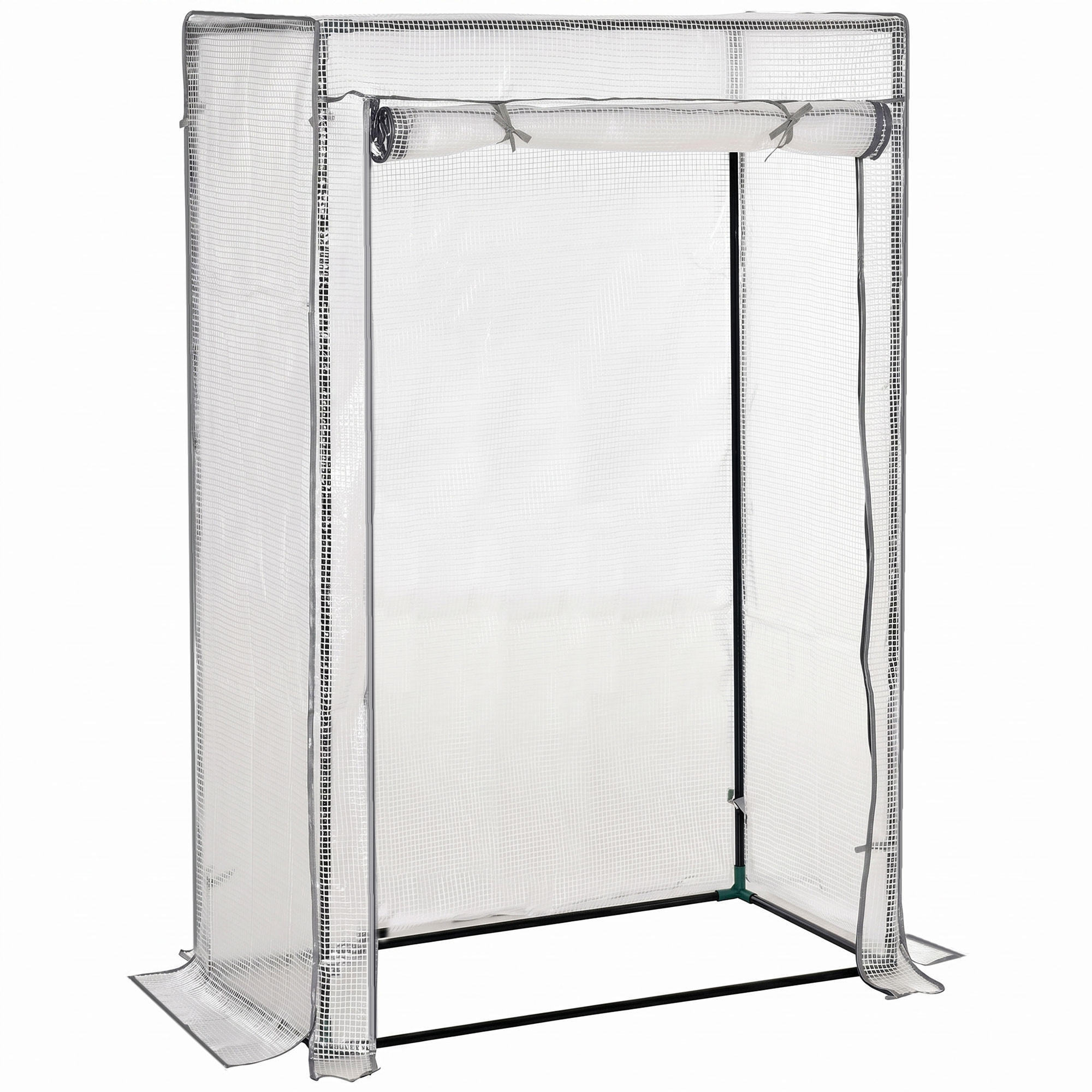 FOLIENGEWÄCHSHAUS , 101L x 50B x 150H cm - Weiß, Kunststoff/Metall (50/150/100cm) - Outsunny