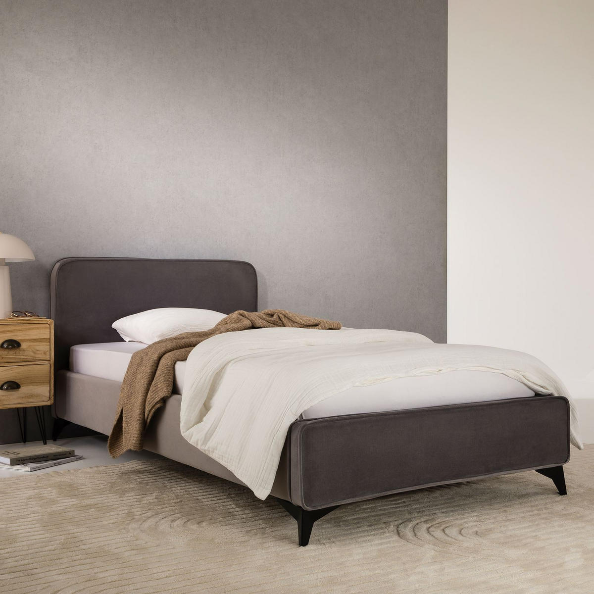 POLSTERBETT LAVORO 90x200 cm grau - Grau, Textil (90/200cm) - IDIMEX