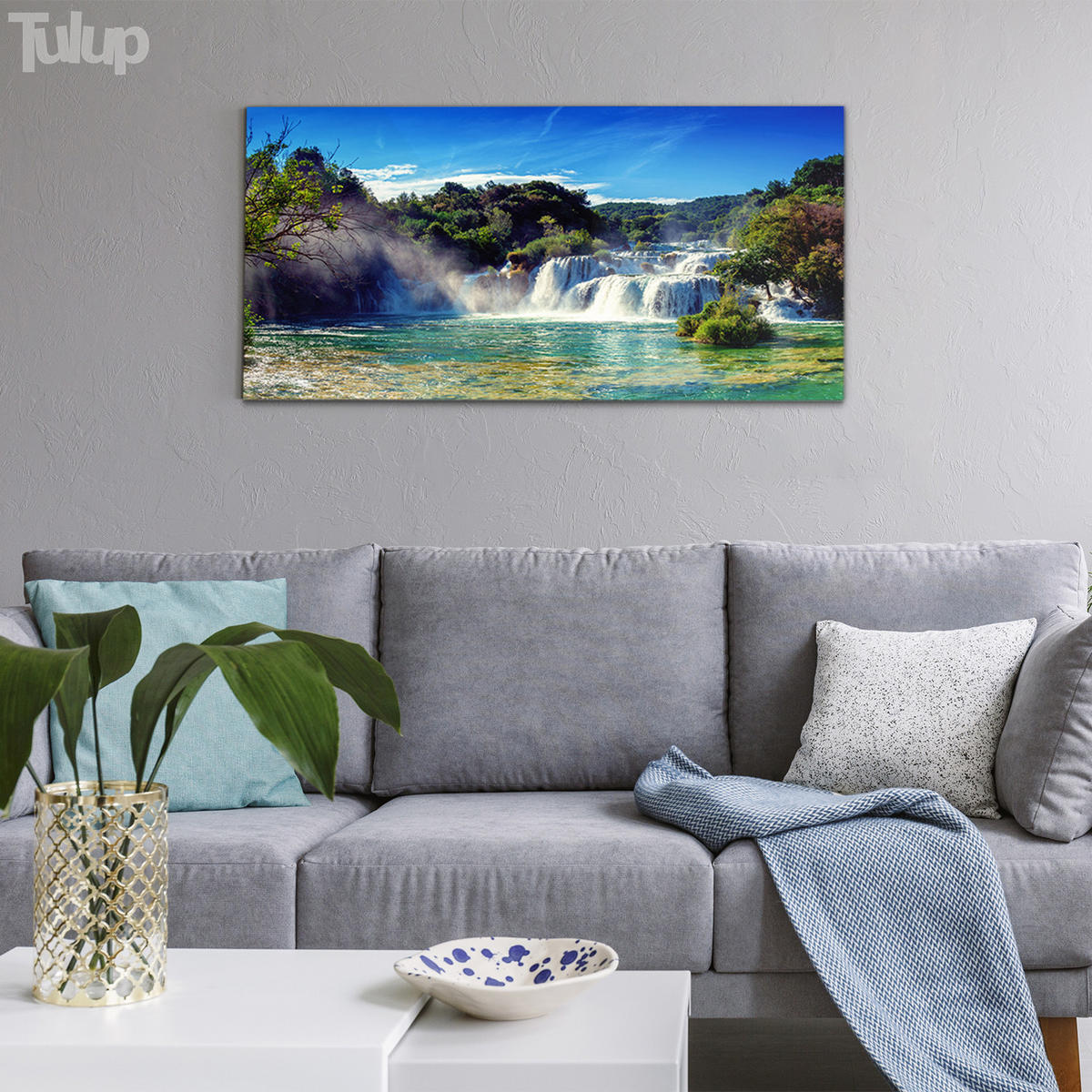 GLASBILD 120x60 cm Panoramalandschaft - Jadegrün, Glas (120/60cm) - TULUP