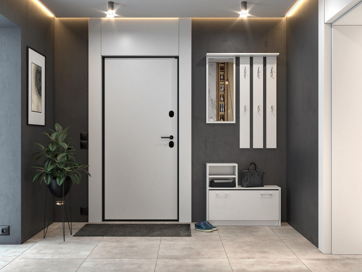 GARDEROBENSET Verena (2-teilig) - Weiß, Holzwerkstoff (85/180/24cm) - kommodly