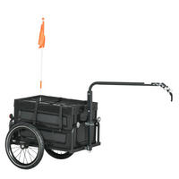 FAHRRADANHÄNGER DE-18157 65L, klappbarer Koffer, Reflektoren Schwarz - Schwarz, Metall (61/81/145cm) - ComfortXL