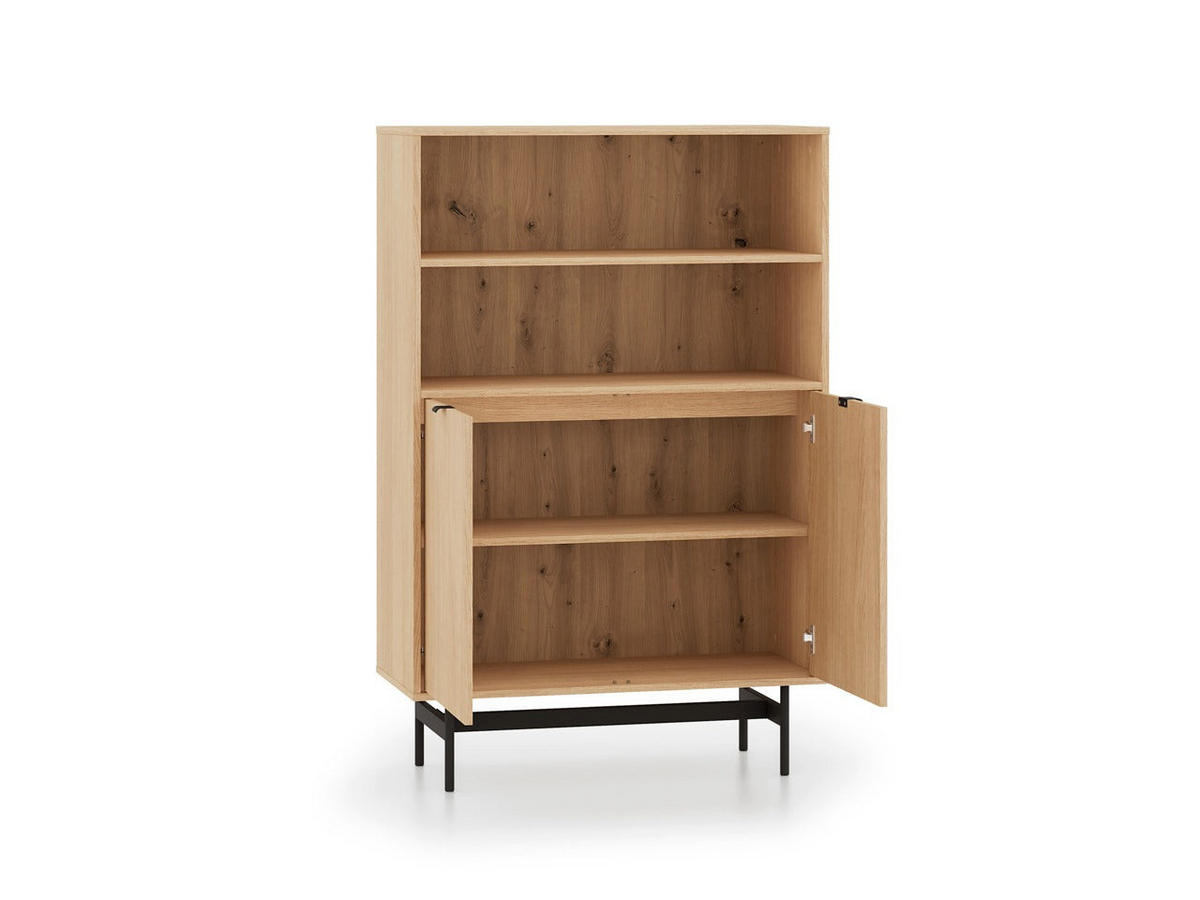 KOMMODE – 92 cm – Reynos – Schwarz / Eichefarben - Eichefarben/Schwarz, Holzwerkstoff (92/140/40cm) - hi-markt