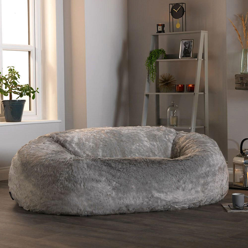 RIESENSITZSACK Cloud aus Kunstfell - Grau, Kunststoff (160/45/130cm) - icon