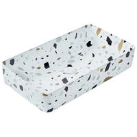 UMYVADLO NA DESKU Terrazzo Bílé 51/34 cm Keramika Nules - bílá, keramika (51/11/34cm) - Beliani