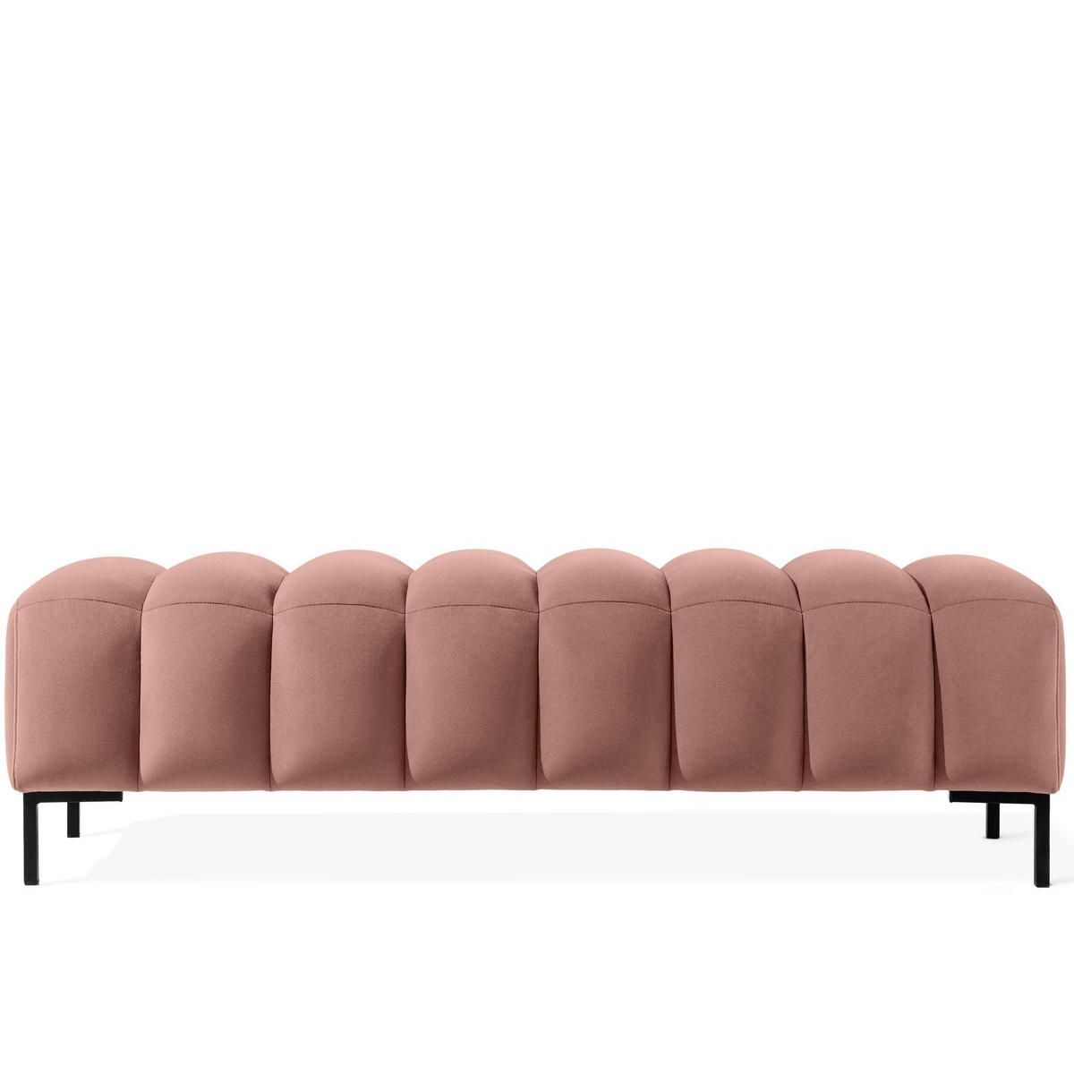 POLSTERBANK Bettbank PECCO, Metallbeinen - Schwarz/Rosa, Holz/Textil (160/50/50cm) - KONSIMO®