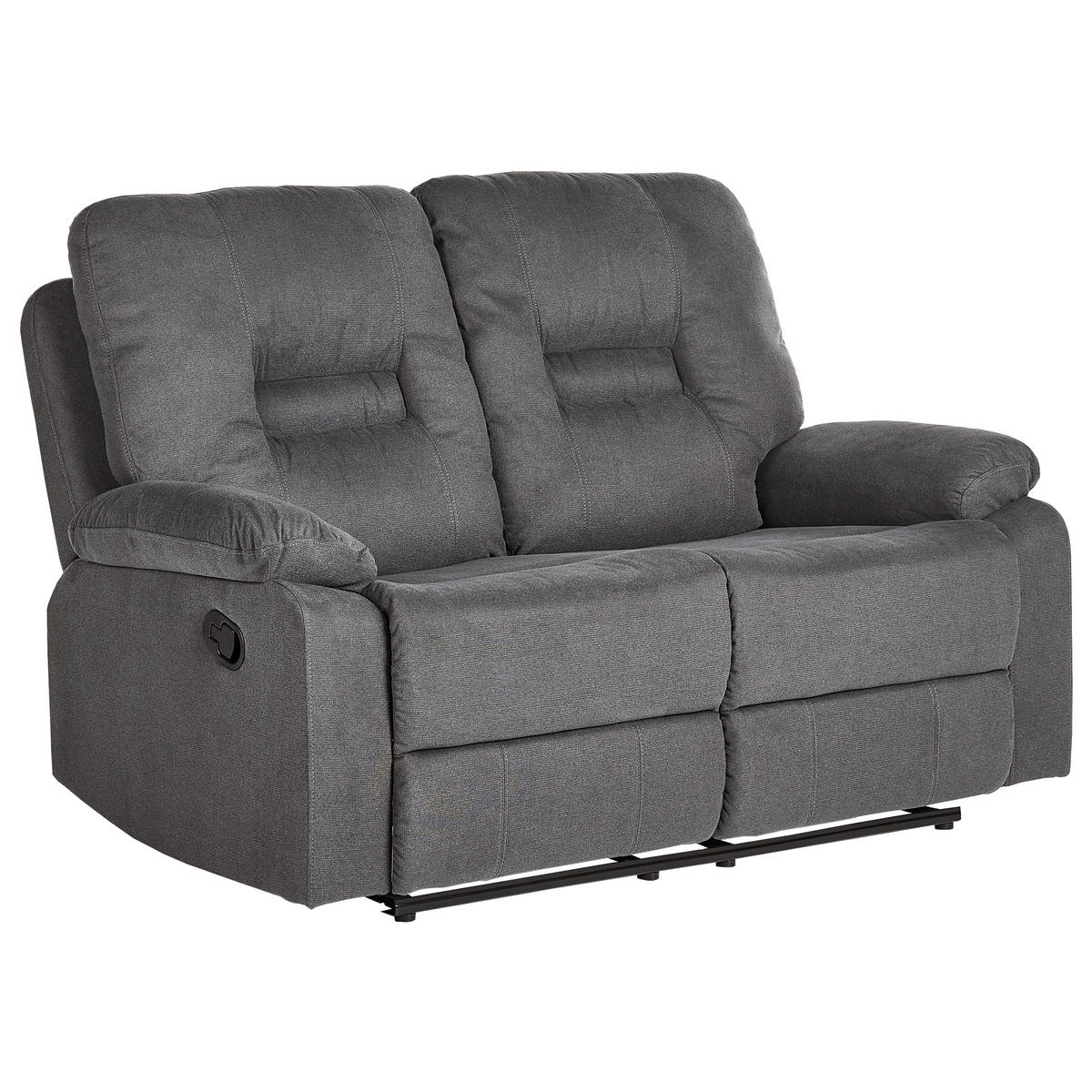 SOFA manuell verstellbar 2-Sitzer Stoff Graphitgrau Bergen - Graphitfarben, Textil (149/101/72cm) - Beliani
