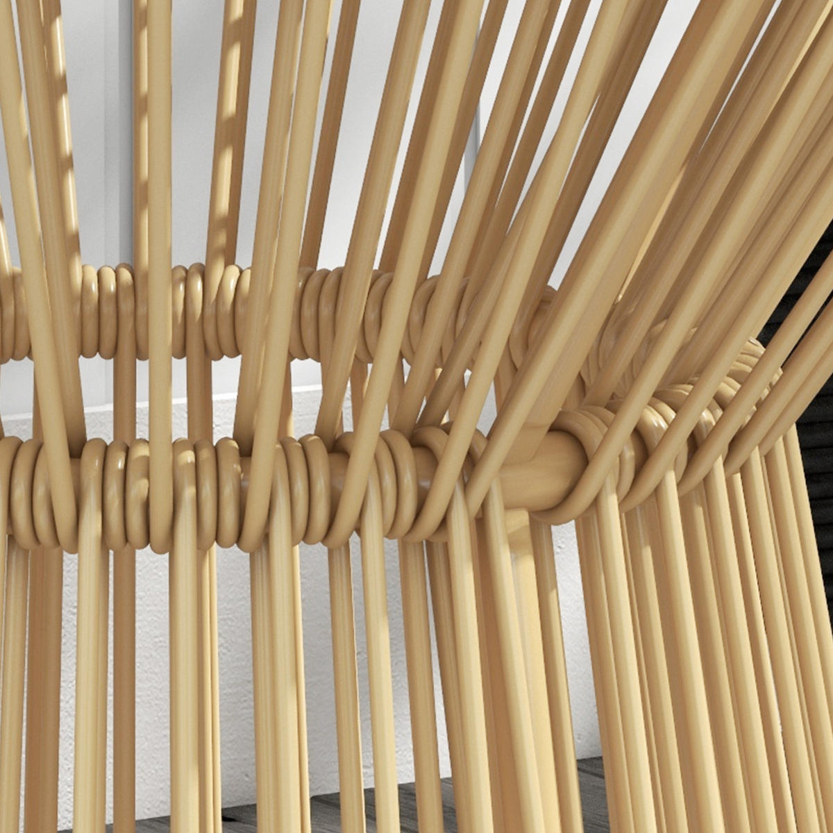 BALKONTISCH, Beige, Metall, PE Rattan - Beige, Kunststoff (40/40/42cm) - Outsunny