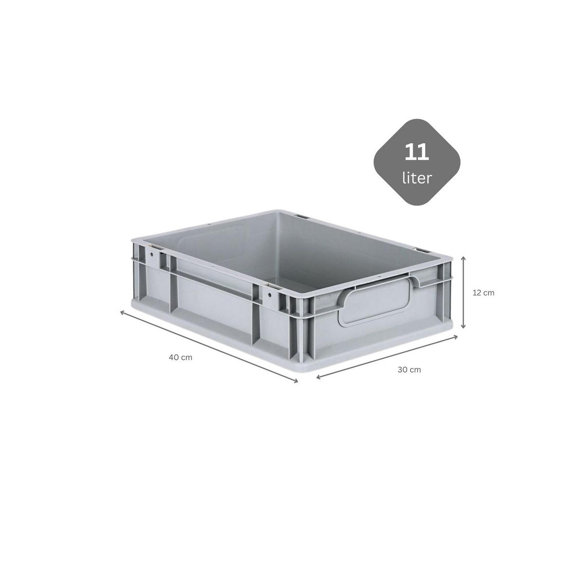 EUROBOX 5x Nextgen Economy Mit Auflagedeckel Grau/Rot Griffe Geschlossen 11 Liter - Rot, Kunststoff (30/12/40cm) - PROREGAL