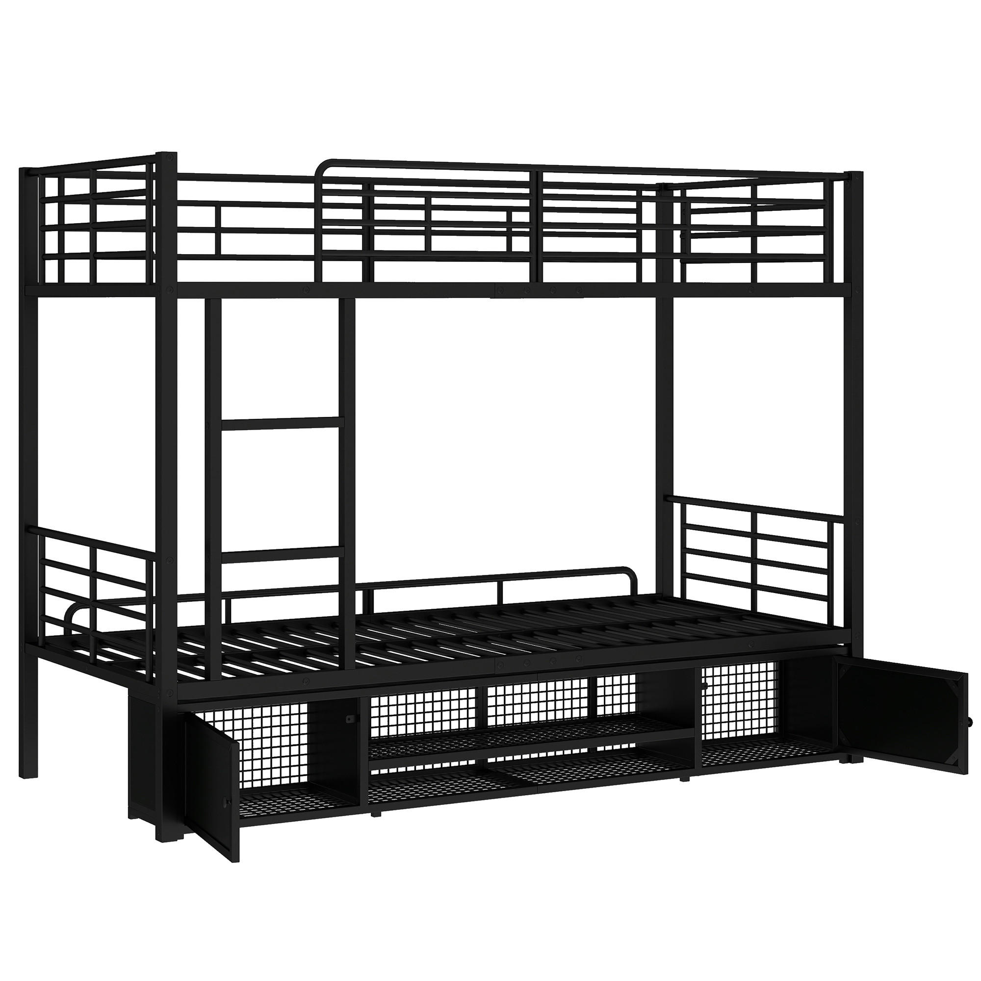 ETAGENBETT Metall Schwarz 90x200 cm 2-tlg. - Schwarz, Metall (90/200cm) - ComfortXL