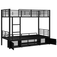ETAGENBETT Metall Schwarz 90x200 cm 2-tlg. - Schwarz, Metall (90/200cm) - ComfortXL