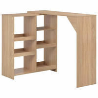 BARTISCH Mit Beweglichem Regal Eichenbraun 138/39/110 Cm - Eichefarben, Holz (138/39/110cm) - vidaXL