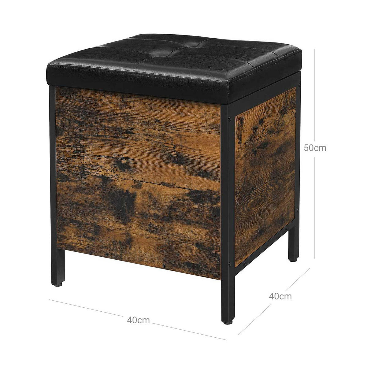 SITZHOCKER BELASTBAR - Braun, Holzwerkstoff (40/50/40cm) - Hansiro