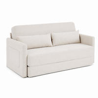 SOFABETT 2-Sitzer klappbar 165 cm Cord Beige - Beige, Metall (1654/82/92cm) - Meubliv