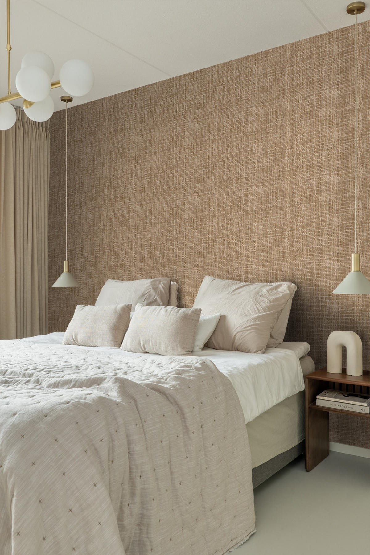 TAPETE Leinen-Optik 50 x 900 cm - Terracotta, Papier (50/900cm) - Origin Wallcoverings