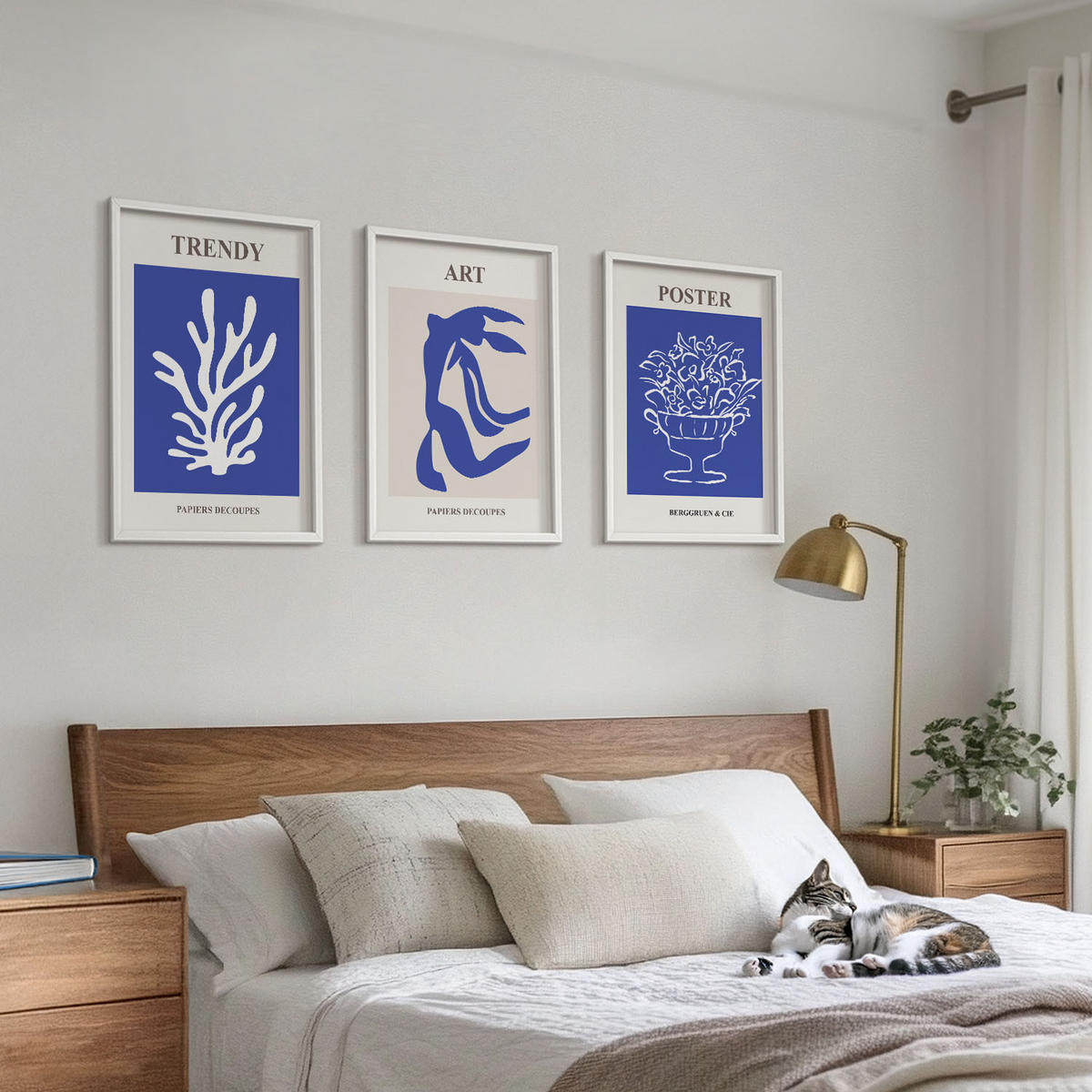 BILDER SET 3er Set - 40x60 cm Weißer Rahmen - Matisses abstrakte Plakate - Weiß, Kunststoff (40/60cm) - TULUP