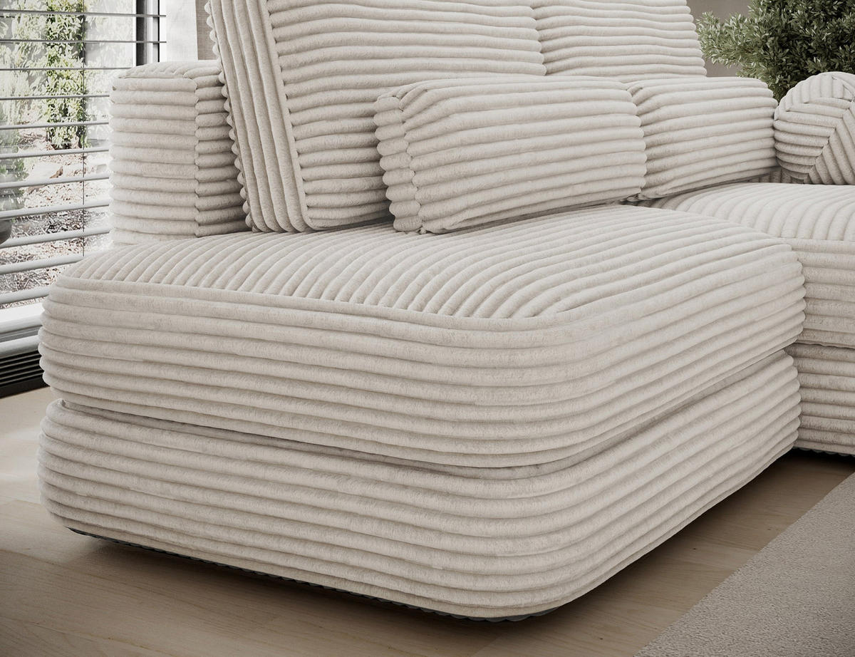 ECKSOFA RIPELI L-Form mit Schlaffunktion & Bettkasten – Modernes 3-Sitzer Sofa, Wellenfederung, 217 × 175 cm - Schwarz/Weiß, Kunststoff (175/217cm) - Wohnideebilder