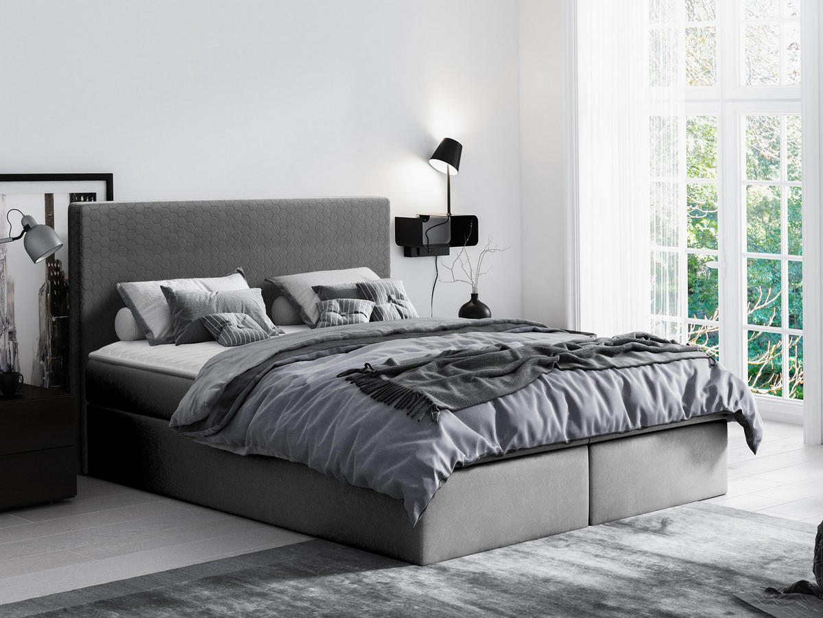 BOXBETT Cosmo - Greige, Holz (180/200cm) - MIRJAN24