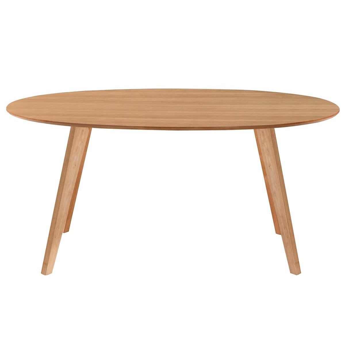 ESSTISCH skandinavisch oval Eiche L160 MARIK - Eiche Bianco, Holz (160/95/75.5cm) - Miliboo