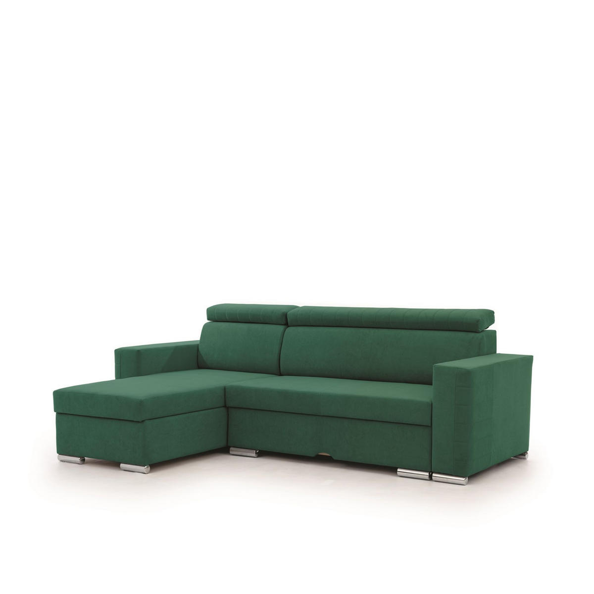 ECKSOFA Canton In Camelia - Grün, Holzwerkstoff/Textil (260/173cm) - Fun Möbel