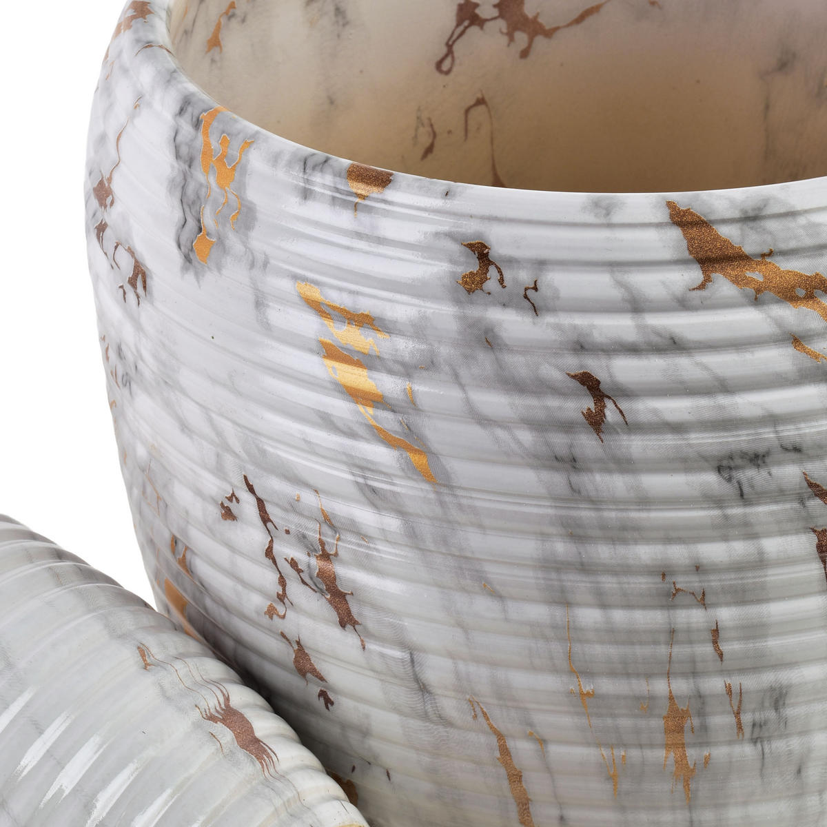 BLUMENTOPF Neva 2er Set Beige 30.5/30.5/30.5 cm Keramik - Beige, Keramik (30.5/30.5/30.5cm) - Mondex