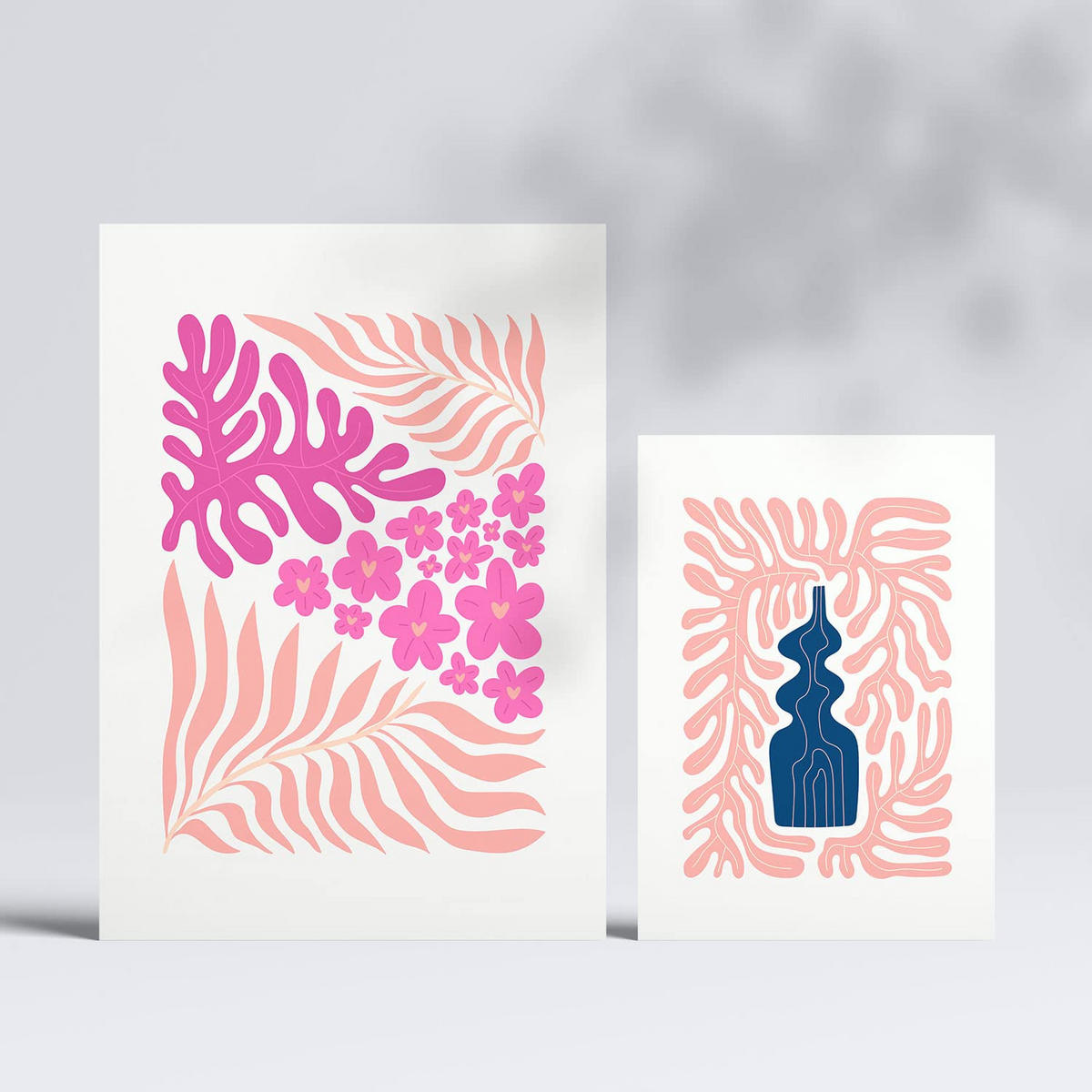 POSTER Set Mit 6 Minimalistischen Flower Power A3 & A4 Rahmenlos - Klar, Papier (29/3cm) - Nacnic