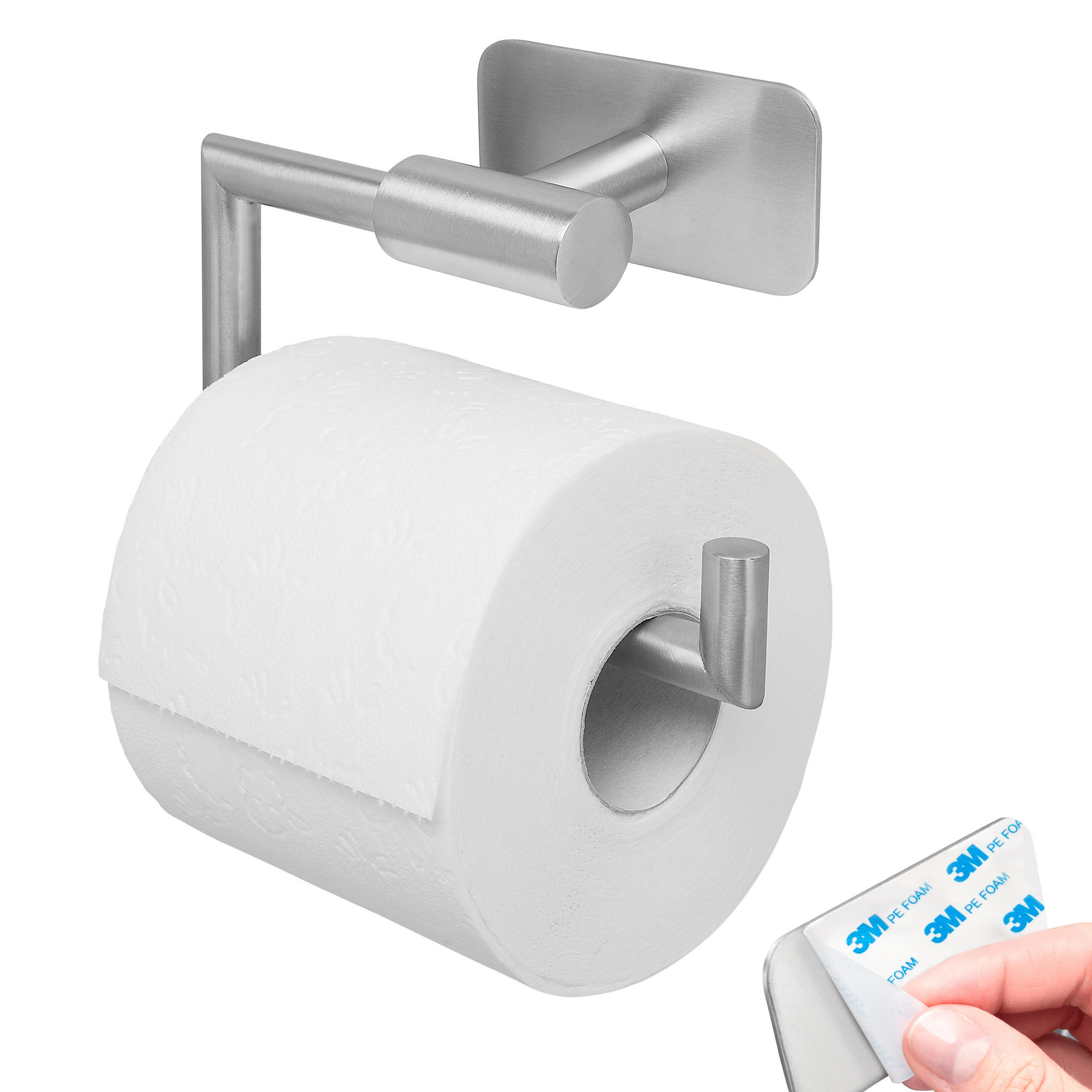 TOILETTENPAPIERHALTER PIAZZA TAPE, Edelstahl, matt - Edelstahlfarben, Metall (15/10.5/5.5cm) - bremermann